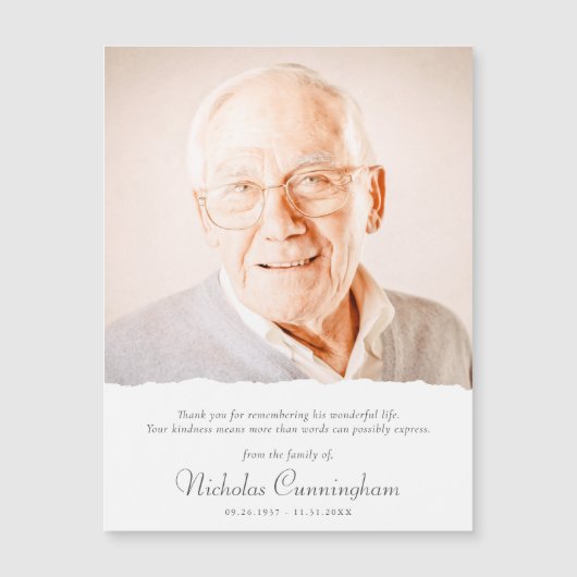 Memorial Moderne Simple Elegant Chic-kaart (Voorkant)