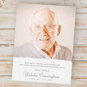 Memorial Moderne Simple Elegant Chic-kaart