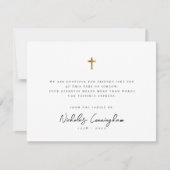 Memorial Moderne Simple Elegant Gold Cross Bedankkaart (Voorkant)