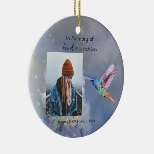 Memorial Mooie Tuin Bloem Kolibrie Keramisch Ornament (Rechts)