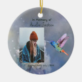 Memorial Mooie Tuin Bloem Kolibrie Keramisch Ornament (Voorkant)