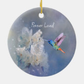 Memorial Mooie Tuin Bloem Kolibrie Keramisch Ornament (Achterkant)