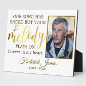 Memorial Music Quote Herembrance Keepomwille Fotoplaat (Zijkant)