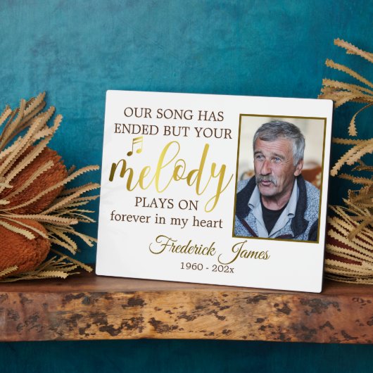 Memorial Music Quote Herembrance Keepomwille Fotoplaat (Zijkant)