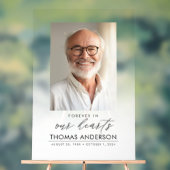 Memorial of begrafenisfoto tribute wit vervaagd acryl bord (Neutraal)