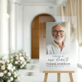 Memorial of begrafenisfoto tribute wit vervaagd acryl bord