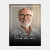 Memorial of begrafenisfoto tribute zwart vervaagd acryl bord (Voorkant)