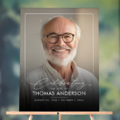 Memorial of begrafenisfoto tribute zwart vervaagd acryl bord (Neutraal)