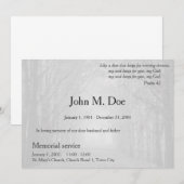 Memorial of begrafenisuitnodiging kaart (Voorkant / Achterkant)
