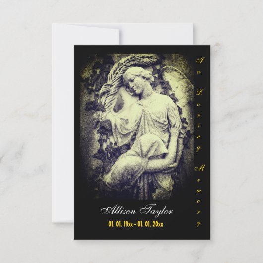 Memorial of Funeral Card - met Angel Save The Date (Voorkant)