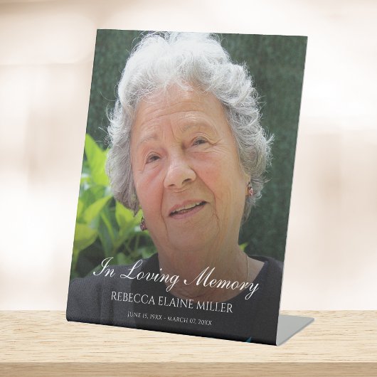 Memorial of Funeral Photo Tribution Reclamebord Met Voetstuk