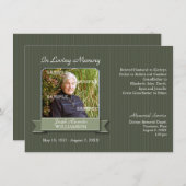 Memorial Olive Pinstripe Banner Kaart (Voorkant / Achterkant)