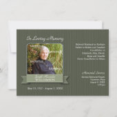 Memorial Olive Pinstripe Banner Kaart (Voorkant)