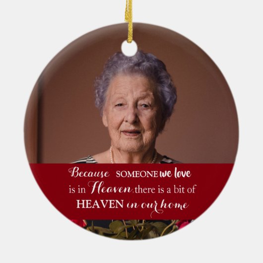 Memorial One in de hemel foto Keramisch Ornament (Achterkant)