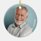 Memorial Ontbrekend You Cardinaal Greenery Foto Keramisch Ornament (Achterkant)