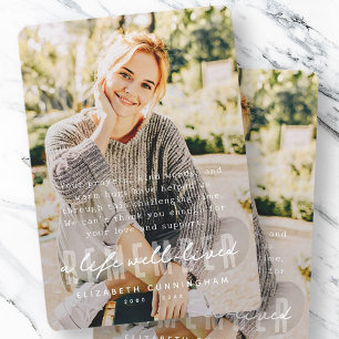 Memorial Onthoud moderne eenvoudige elegante foto Bedankkaart