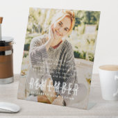 Memorial Onthoud moderne eenvoudige elegante foto Reclamebord Met Voetstuk (Insitu)