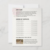 Memorial Order of Service Funeral Card Kaart (Achterkant)