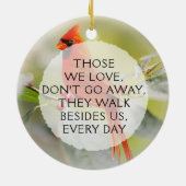 Memorial Ornament met kardinaal en gedicht (Achterkant)