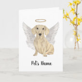 Memorial over Cream Smooth Dachshund Kaart (Gele Bloem)