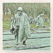 Memorial over oorlogsveteranen glazen onderzetter (Voorkant)