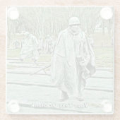 Memorial over oorlogsveteranen glazen onderzetter (Achterkant)