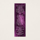 Memorial Paars Marble Funeral Prayer Bladwijzer Mini Visitekaartjes (Achterkant)