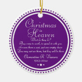 Memorial Paarse Kerstmis in de hemel Foto Keramisch Ornament (Voorkant)