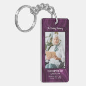 Memorial Paarse Marble Photo Funeral Prayer Sleutelhanger (Voorkant Links)