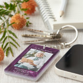Memorial Paarse Marble Photo Funeral Prayer Sleutelhanger (Voorkant Rechts)