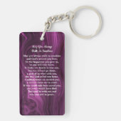 Memorial Paarse Marble Photo Funeral Prayer Sleutelhanger (achterkant)