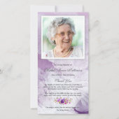 Memorial Paarse sympathie begrafenis dank u kaart (Voorkant)