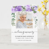 Memorial Paarse Waterverf Bloemen Begrafenisprogra Kaart (Gele Bloem)