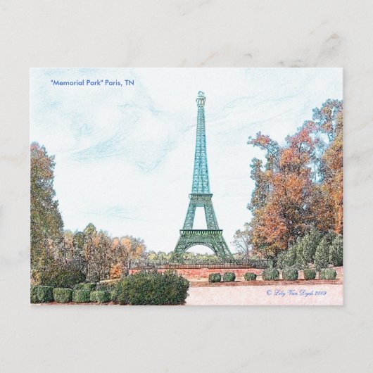 "Memorial Park" Paris, TN, Briefkaart (Voorkant)