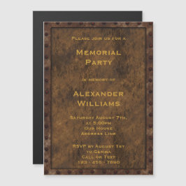 Memorial Party of Iron Framed Effect Mannen Magnetische Uitnodiging