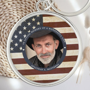 Memorial  Patriotic American Flag Foto Sleutelhanger