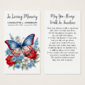 Memorial Patriottische Vlinder Begrafenis Kaart (Voorkant /achterkant)