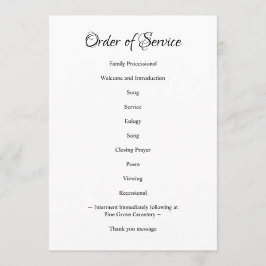 Memorial Personalized 8 Photo Service Funeral Programmakaart (Achterkant)