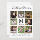 Memorial Personalized 8 Photo Service Funeral Programmakaart (Voorkant / Achterkant)