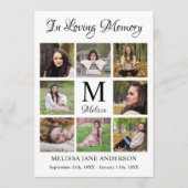 Memorial Personalized 8 Photo Service Funeral Programmakaart (Voorkant)