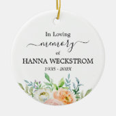 Memorial Personalized Photo Floral Keramisch Ornament (Voorkant)