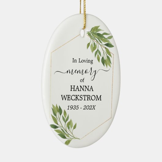 Memorial Personalized Photo greenery Keramisch Ornament (Rechts)