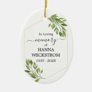 Memorial Personalized Photo greenery Keramisch Ornament