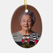 Memorial Personalized Photo greenery Keramisch Ornament (Achterkant)