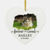 Memorial Pet foto en naam Keramisch Ornament (Voorkant)