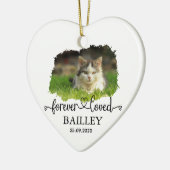 Memorial Pet foto en naam Keramisch Ornament (Links)