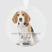 Memorial Pet Photo Dog Cat Kerstmis Ornament (achterkant)