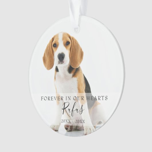Memorial Pet Photo Dog Cat Kerstmis Ornament (voorkant)