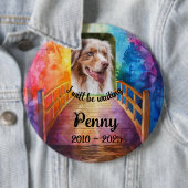 Memorial Pet Rainbow Bridge Large Pin Button Foto (In situ)