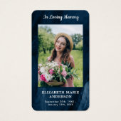 Memorial Photo Blue Marble Funeral Prayer Kaart (Voorkant)